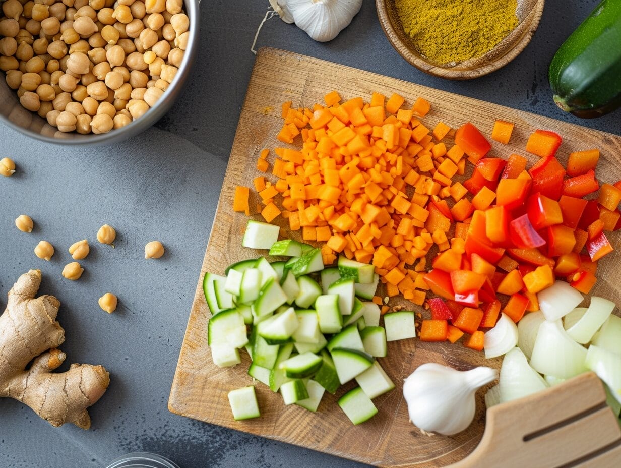 Ingredients for Chickpea and Vegetable Curry